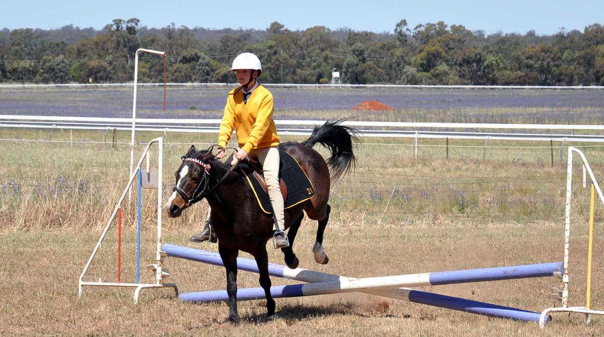 NARRANDERA Pony Club member Tayla Fisher on Emma competes in the equitation event at the Area 5 Jamboree. 