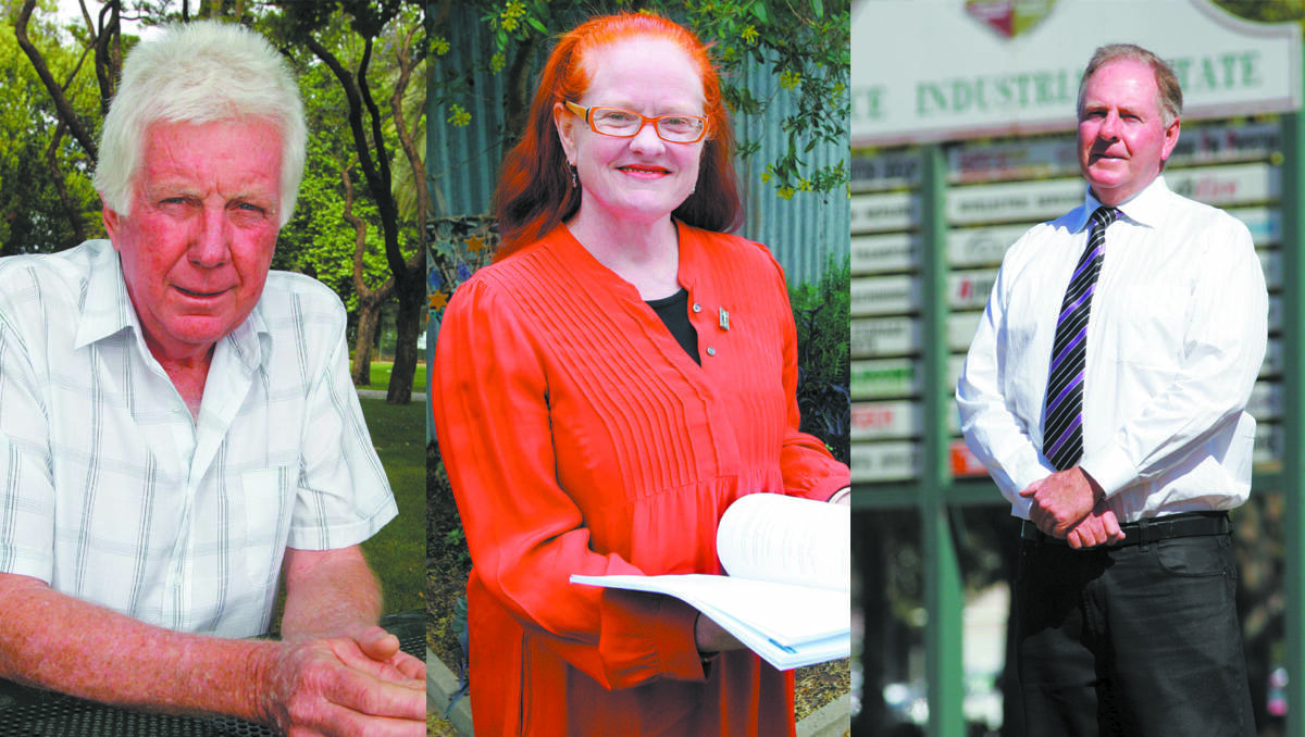 BY-ELECTION candidates (from left) Mick Lowrie, Amanda Prosser and Alan Brink.