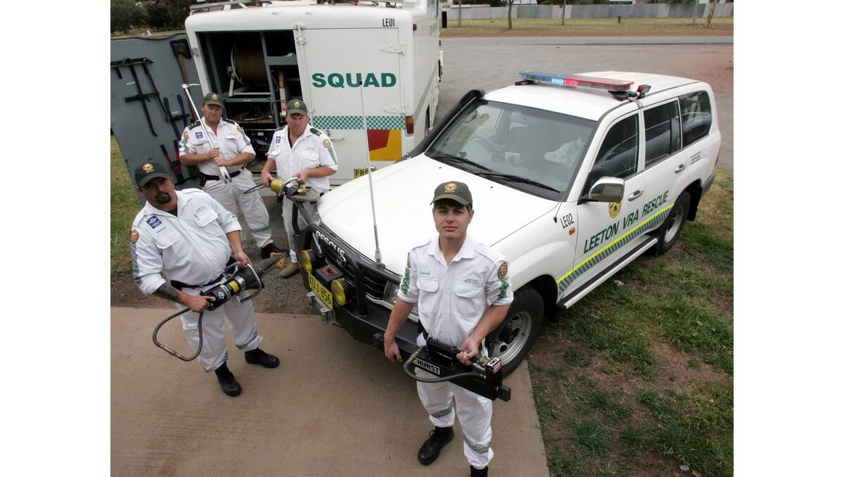 YOU'RE in safe hands with the Leeton VRA rescue squad, with members including (from left) rescue trainee Simon Ingram, president Paul Smith, vice president Glenn Newman and rescue trainee David Annetts.