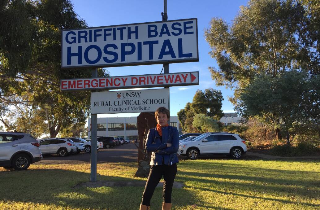 Member for Murray Helen Dalton outside Griffith Base Hospital. PHOTO: Contributed