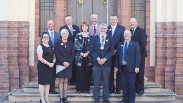 READY FOR ELECTION TIME: The current councilors of Leeton Shire and Council's General Manager Jackie Kruger (pictured middle) PHOTO: Leeton Shire Council 