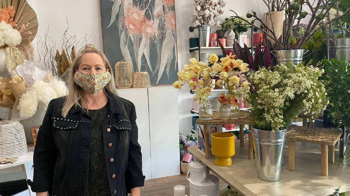 FLOWERS ARE FLYING OF THE SHELVES: Arbour and Ivy Florist Owner Kerry Cornes say she had been 'busier than ever' post lockdown as COVID-19 restrictions continue to ease up. PHOTO: Lizzie Gracie