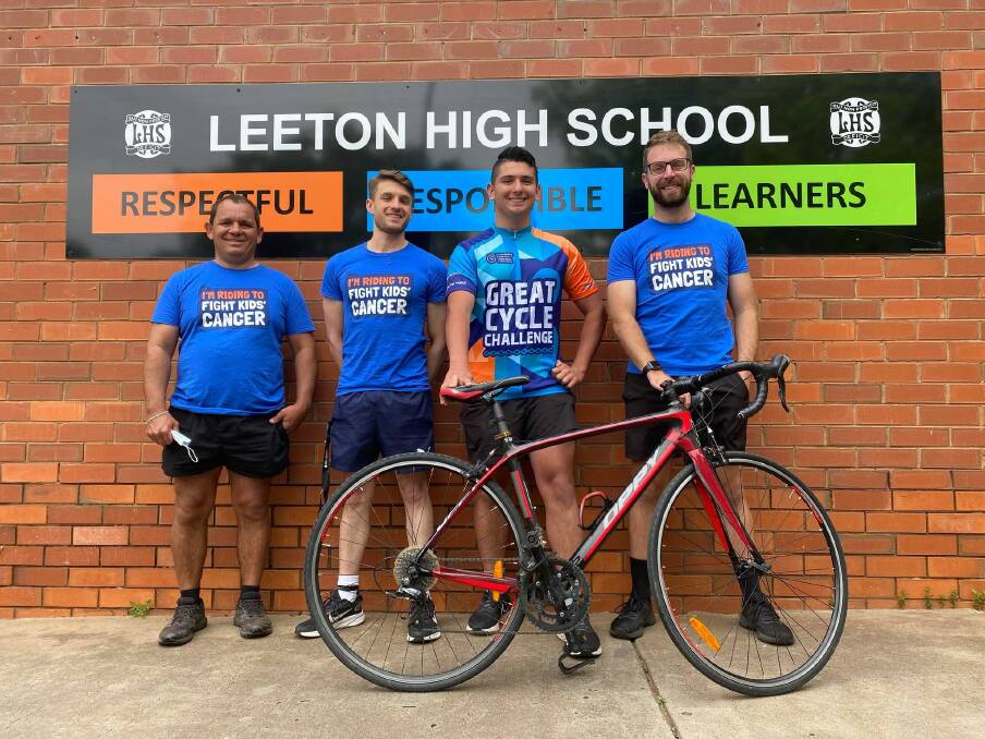 CYCLE CITY: Joey Longford, Joshua Reeves, Remy Pages and Jacob Storer are just some of the teacher student team raising funds for childhood cancer. PHOTO: Lizzie Gracie 