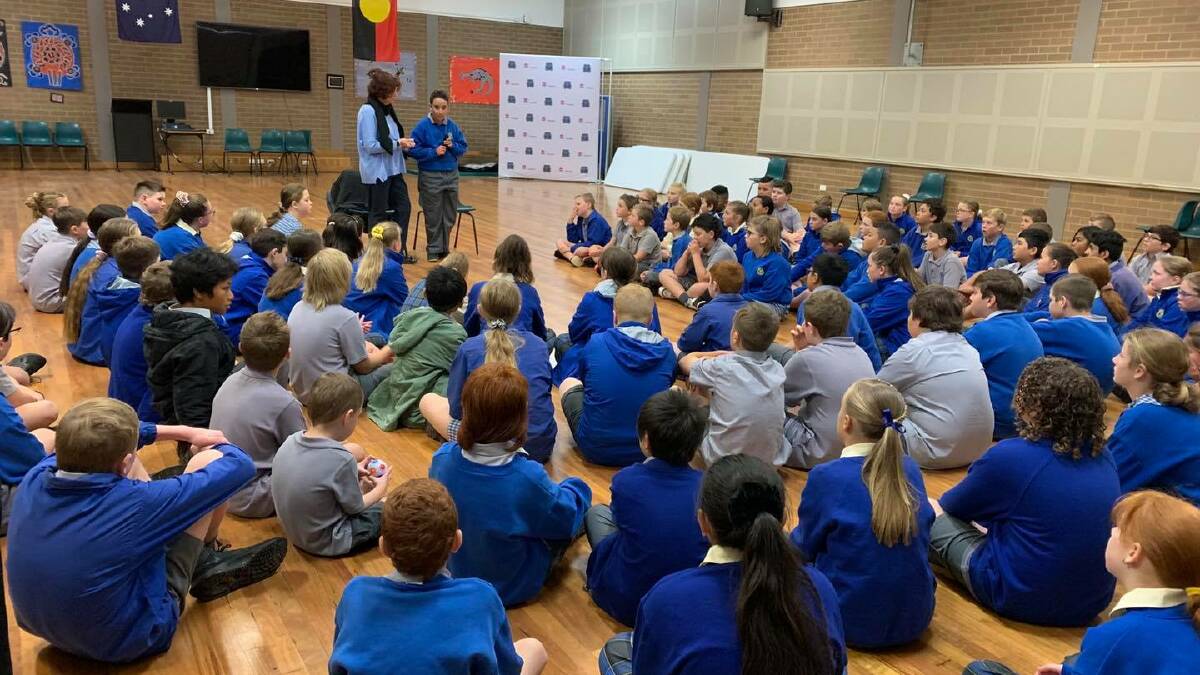 RAISING AWARENESS: Tobias Kelly speaking to Year 3 students at Leeton PS about his experience living with PWS PHOTO: Contributed