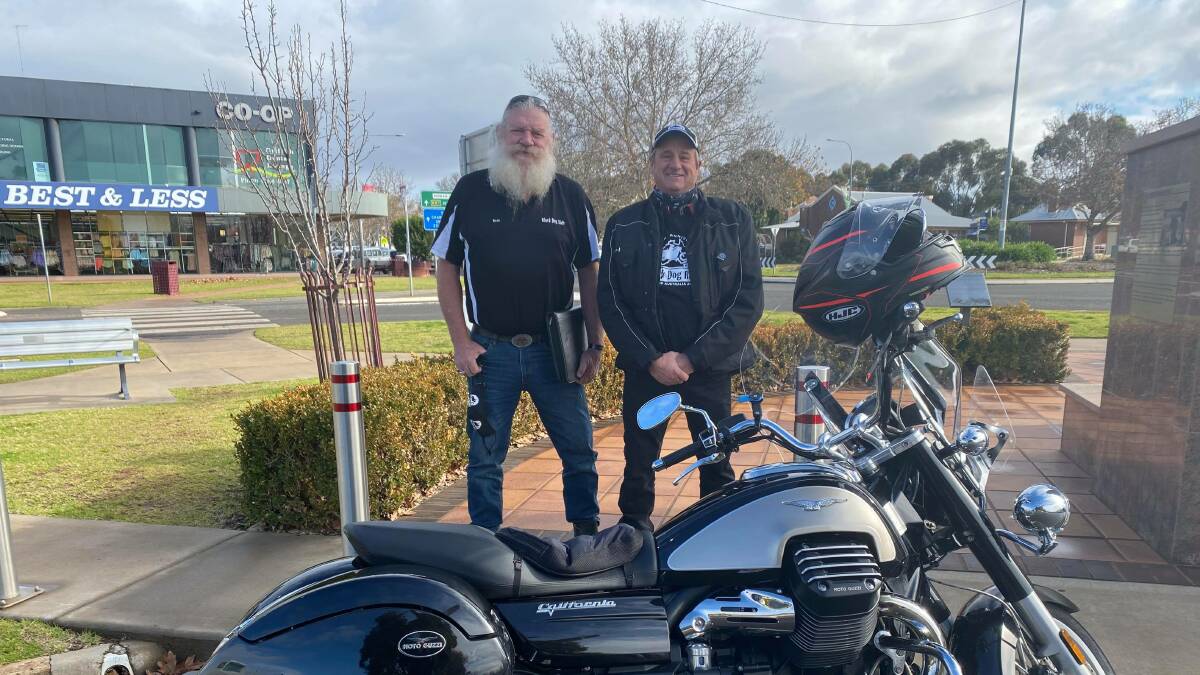 REVVED UP AND READY TO RIDE: Black Dog Ride State Coordinator Graham 'Bear' Falconer and local rider Glen Dal Broi PHOTO: Lizzie Gracie