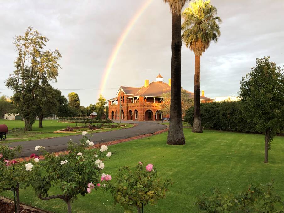 A LONG LEGACY OF EDUCATION: A rainbow rises over the original McCaughey homestead, once used for student accomodation, now housing school administration. PHOTO: Lisa O'Brien