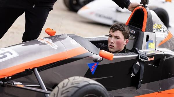 REVVED UP: Noah Sands in his racing car PHOTO: Contributed 