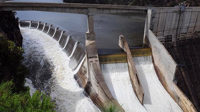 SPILLING: Water NSW advised Burrinjuck Dam spilled over on Sunday afternoon. PHOTO: Water NSW 