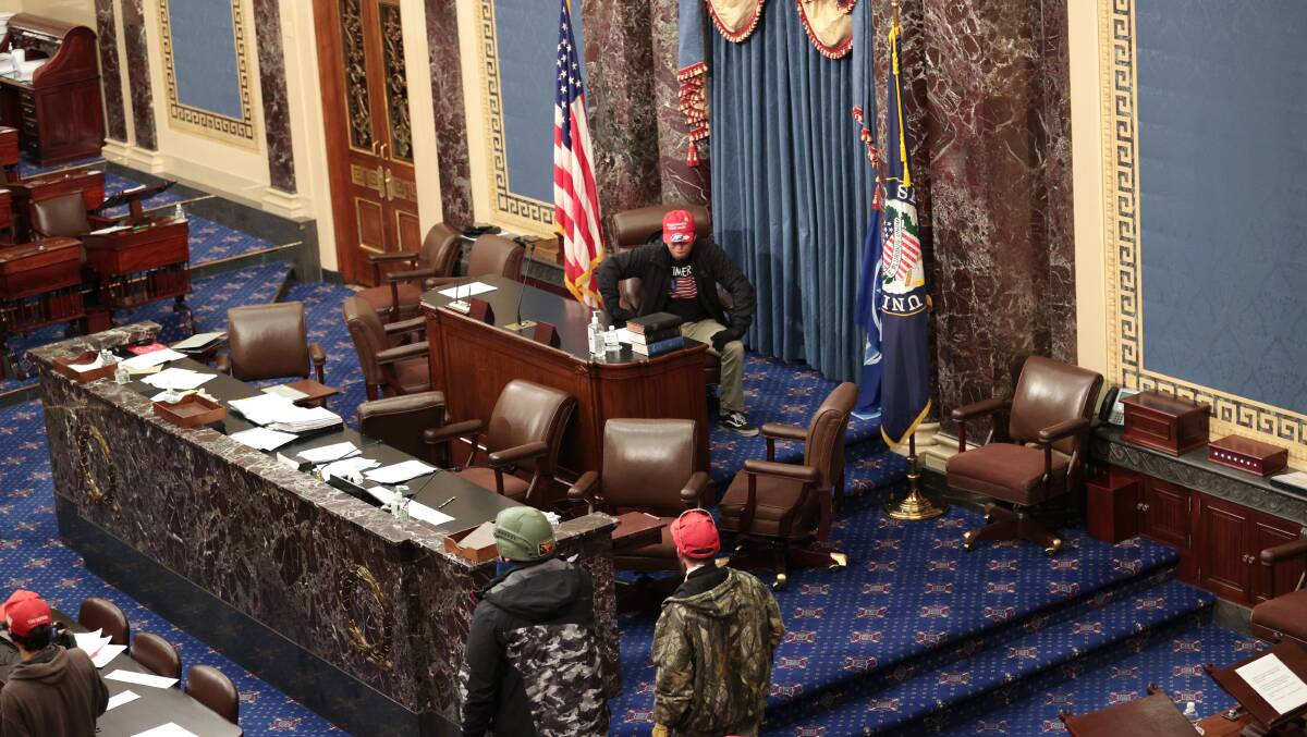 Protesters are in the US Senate building. Picture: Getty