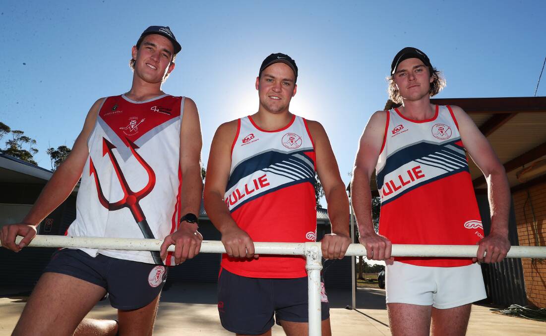 NEW DEMONS: Collingullie-Glenfield Park recruits Jack Thompson, Spencer Small and Joe Schultz. Picture: Emma Hillier