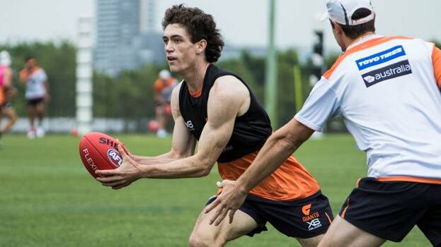 BRIGHT FUTURE: Jeromy Lucas training with the GSW Giants Academy in 2018. Picture: GWS Giants