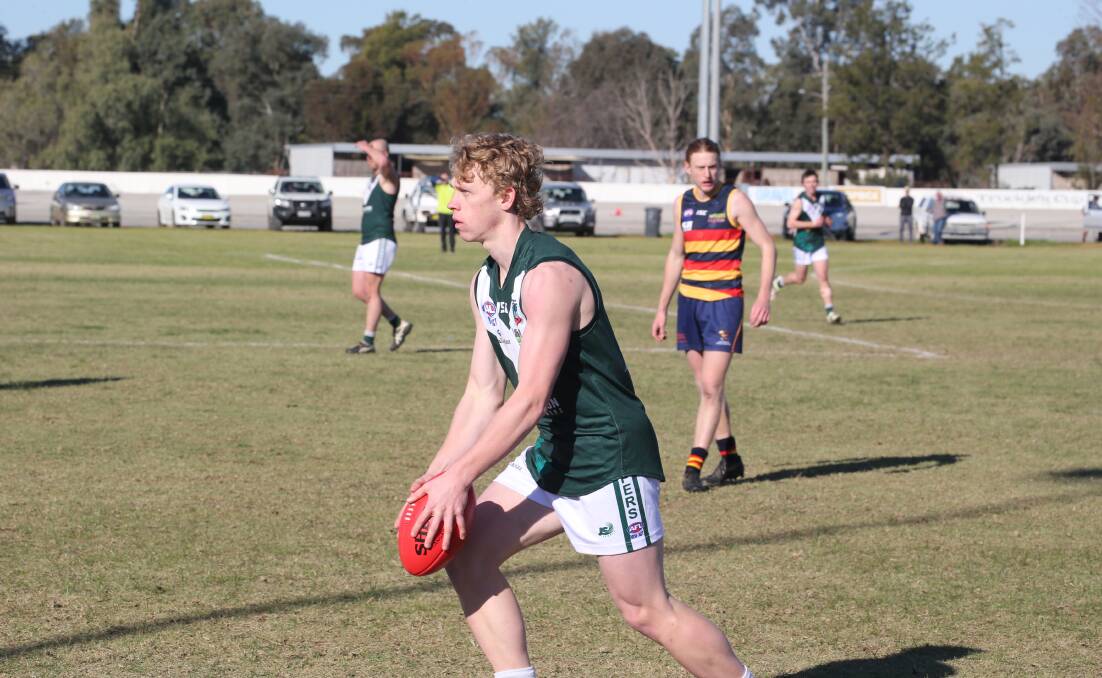 STRONG: Luke Redfern produced another big game for Coolamon in the win over Leeton-Whitton at Leeton Showground on Saturday. Picture: Anthony Stipo