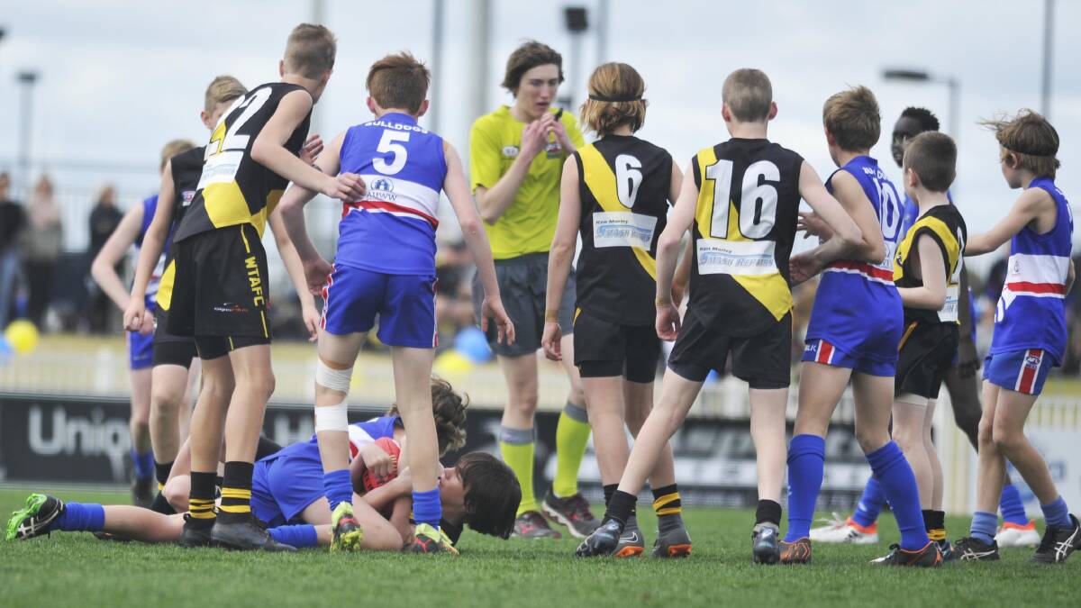Last year's Wagga and District under 13 grand final between Wagga Tigers and Turvey Park at Robertson Oval. 