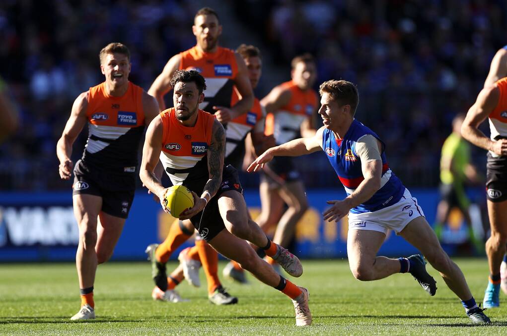 Zac Williams in action against the Western Bulldogs in last Saturday's AFL elimination final. Picture: AAP