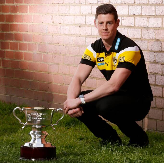 Sam Darley ahead of the VFL grand final when captain of Richmond in 2017. Picture: Darrian Traynor