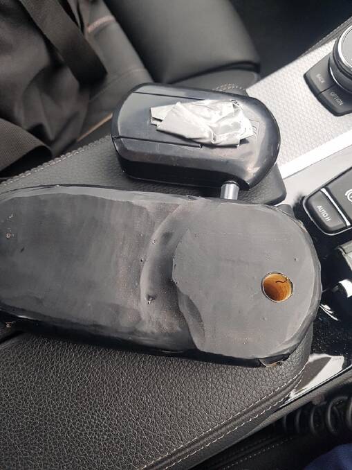 CAUGHT: When asked if he had one fitted to his car, the driver produced a clearly fake device.