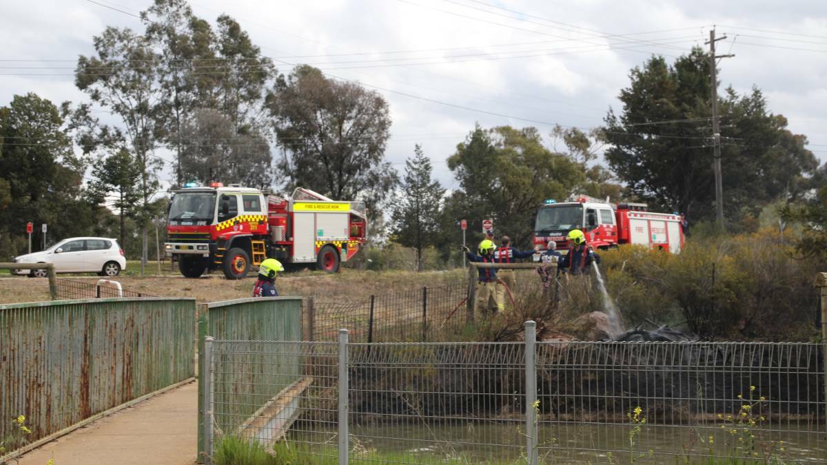 RFS crews were called to a grass fire in Canal Street earlier in the year. PHOTO: Jacob Chapple.