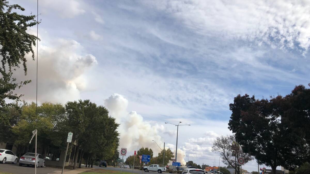 SMOKE OVER THE CITY: As farmers are burning off stubble over Griffith, smoke pollution can cover the town, as seen on Wednesday. 