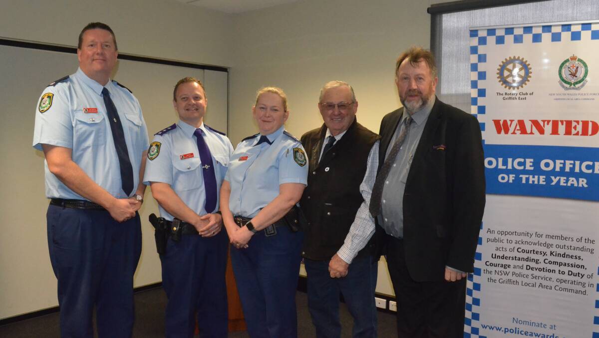 LAUNCHED: Chief Inspector John Wadsworth, Inspector Nick Seddon, Acting Superintendant Kim Traynor, Mayor John Dal Broi and POOTY committee chair Dennis Conroy. Picture: Jacinta Dickins