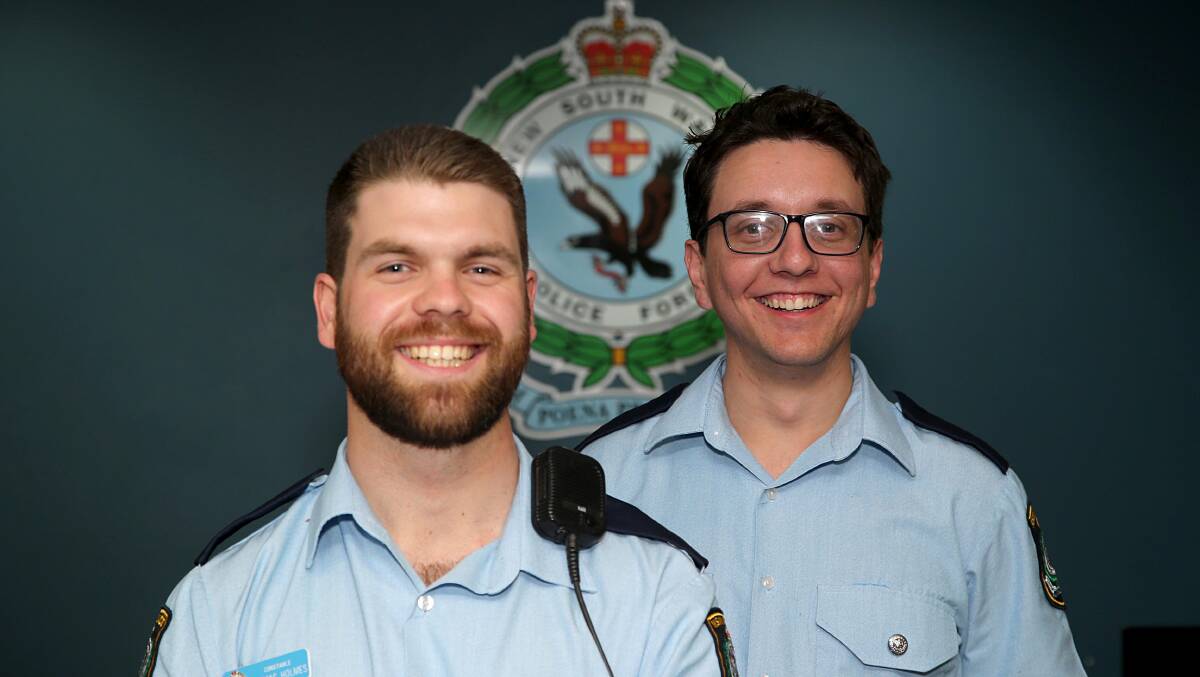 WELCOME: Newly appointed constables Griffith-based Darian Convery and Thomas Holmes who is based in Leeton. Picture: Anthony Stipo