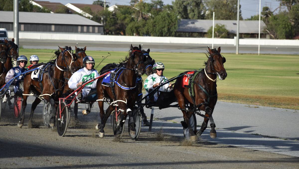 TROT ON: The on-track action comes to a head in the Golden Apple Super Store final, hosted by Leeton Harness Racing Club at Lin Gordon Paceway on January 1