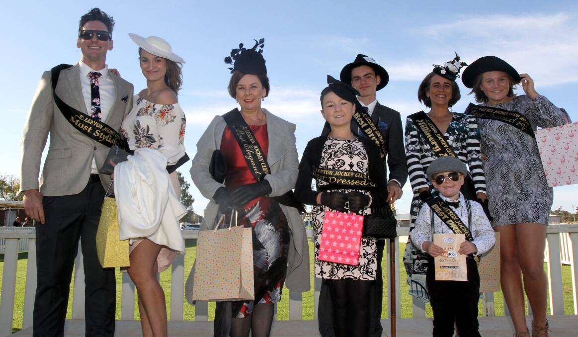 FASHION: Last year's winners Scott and Stephanie Townsend (couple), Sue Berghofer (lady), Sascha Parker-Eade (girl), Edward Mills (gent), Oliver Walsh (boy), Dee Sparkes (millinery) and Amber Fitzsimon (miss).
