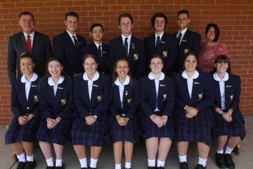 LEADERS: College principal Seb Spina (back left) and year leader Ann Charles (back right) are looking forward to working with the school's student leadership team in 2018.