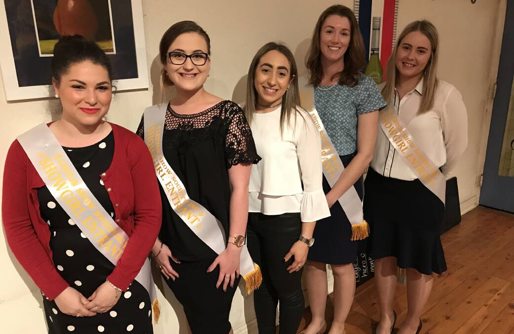 ENTRANTS in the 2017 Leeton Showgirl competition (from left) Isabella Mercuri and Clare Hillman, Showgirl co-ordinator Melina Mandaglio, and entrants Liz Munn and Eliza McCormick at the judging and dinner held last week.