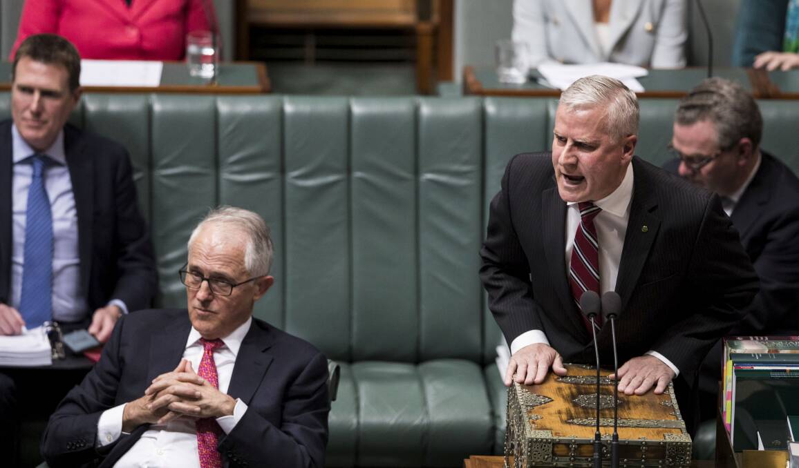 Prime Minister Malcolm Turnbull and Deputy Prime Minister Michael McCormack in Parliament on Tuesday.