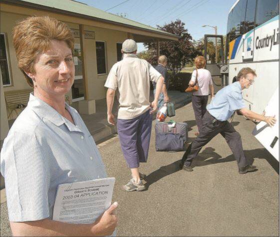 2003: Leeton Shire Council building services supervisor Leonie Painter at the Leeton coach interchange, which is to receive a much needed security upgrade after a grant from the State Government.
