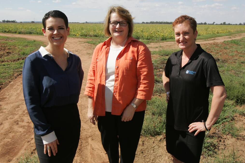 2014: Leeton shire businesswomen (from left) Liane Sayer-Roberts, Gillian Kirkup and Kate O’Callaghan have been named in the Women in Australian Agribusiness top 100.