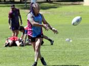 Transgender athlete Holly Conroy, pictured at Riverina training, created a first when she played in the first round of the Women's Country Championships.