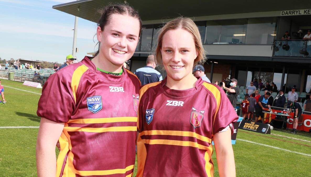 REP NOD: Riverina players Tess Staines and Sophie Gaynor
have been selected to be part of the City-Country game
at Bankwest Stadium on Saturday. Picture: Les Smith