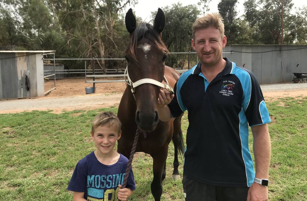 PLATE SHOT: Jackson Painting is looking to win his first MIA Breeders Plate with Rocknroll Runa, pictured with Angus Kennedy, in Leeton's feature race on Friday. Picture: Ellen Bartley