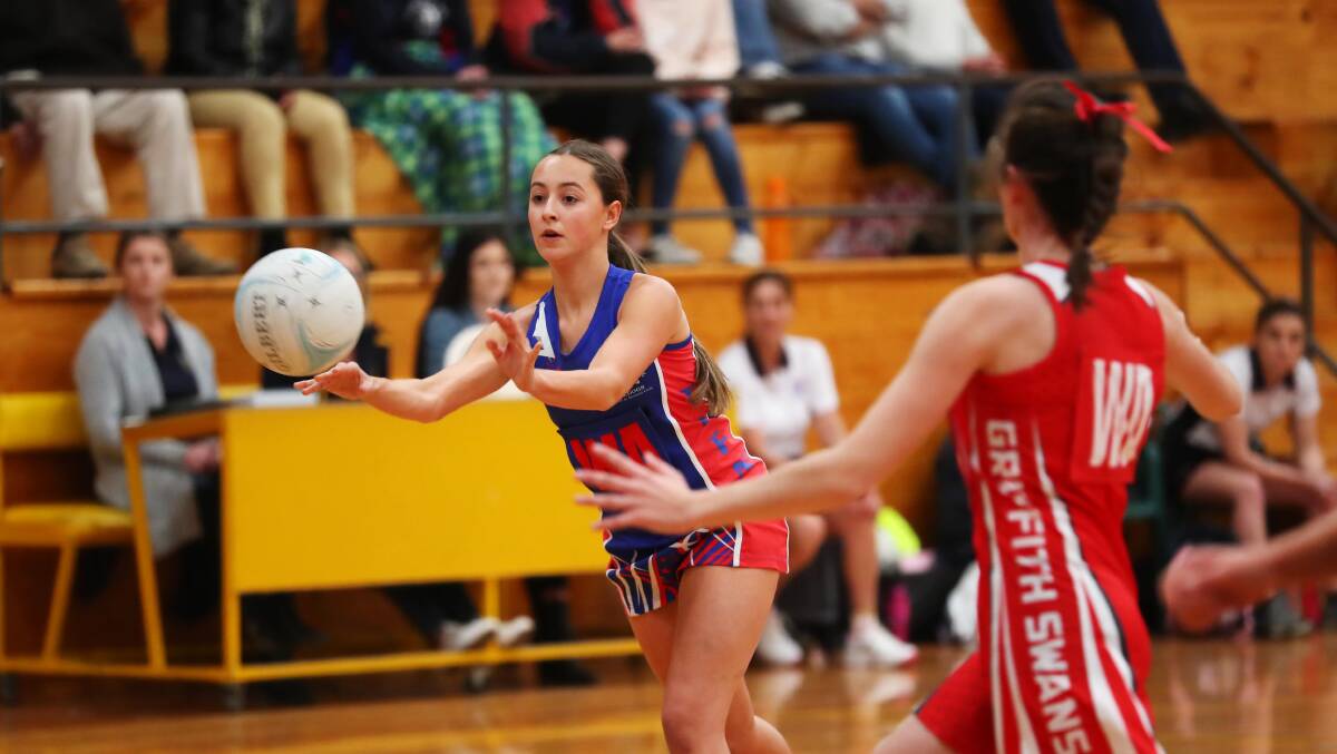 Abbey Corbett playing for Turvey Park v Griffith in last year's Riverina League netball finals series. Picture: Emma Hillier