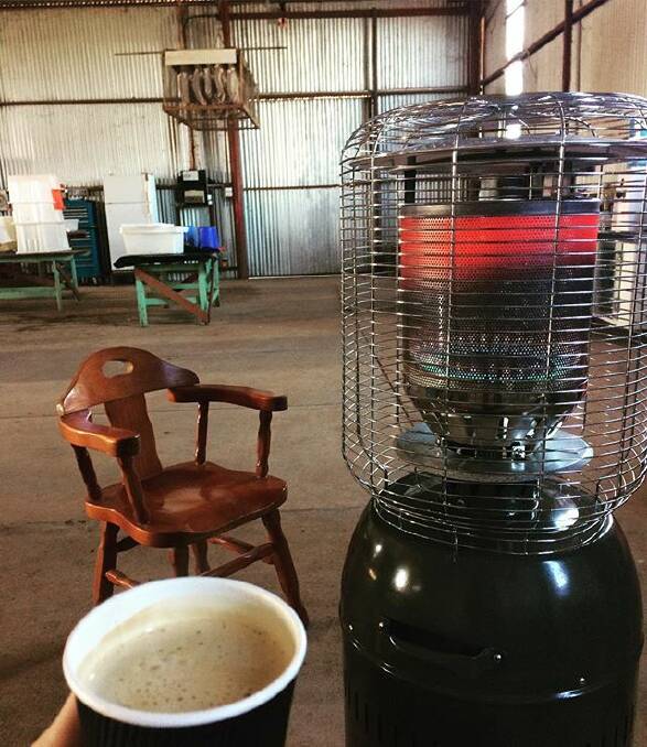 #LEETON: @molly3016 - No winter blues today. Coffee, heater and tales of salami making while doing pre-June deals. #salami #winter