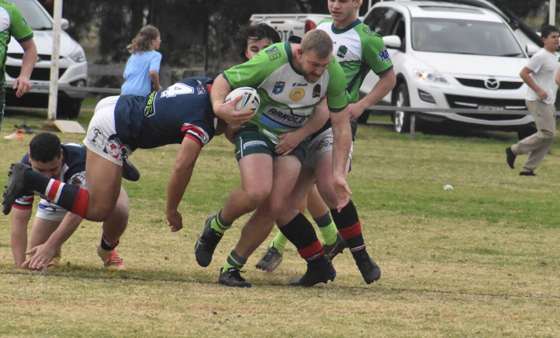 BIG LOSS: Rhys Wilesmith picked up a hamstring injury as he was going to score during the Greens last minute loss to DPC Roosters. PHOTO: Liam Warren