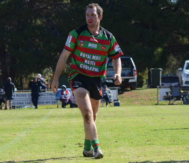 TRY TIME: Goolgowi's Vaughn Higgins scored three tries in his side's win over Rankins Springs in Barellan on the weekend. Photo: Liam Warren