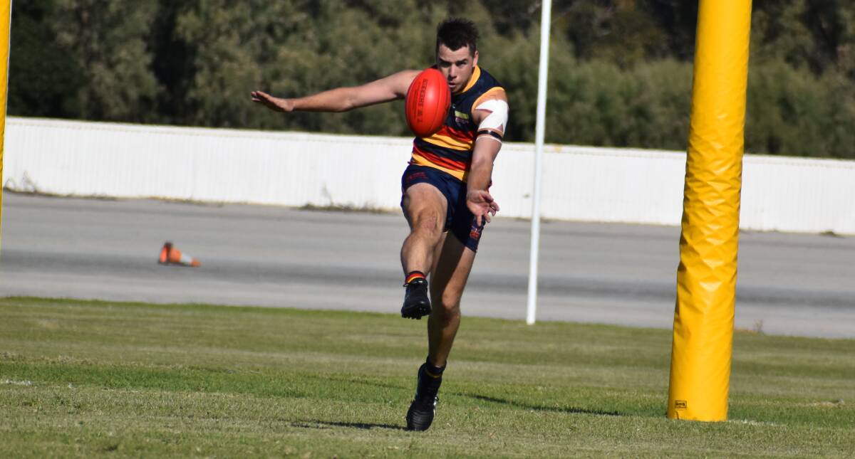 TOUGH HIT OUT: Crows' Ryan Grey was one of the better performers for his side in a difficult road trip to take on GGGM Lions on Sunday. PHOTO: Liam Warren