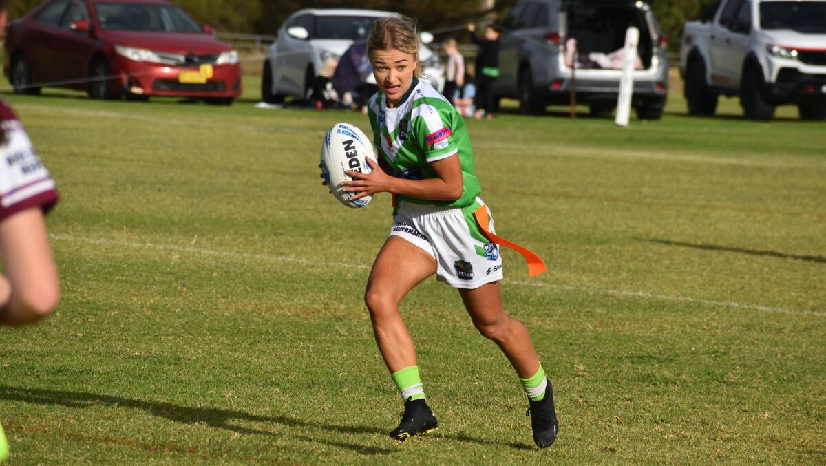 Jamie Taylor scored four tries as the Leeton Greens were able to continue their undefeated start to the Group 20 season. Picture by Liam Warren