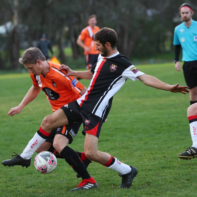 FRUSTRATING PERFORMANCE: United's Pablo Quarin pinched the ball in the midfield to help set up Leeton's first goal against Tumut. 