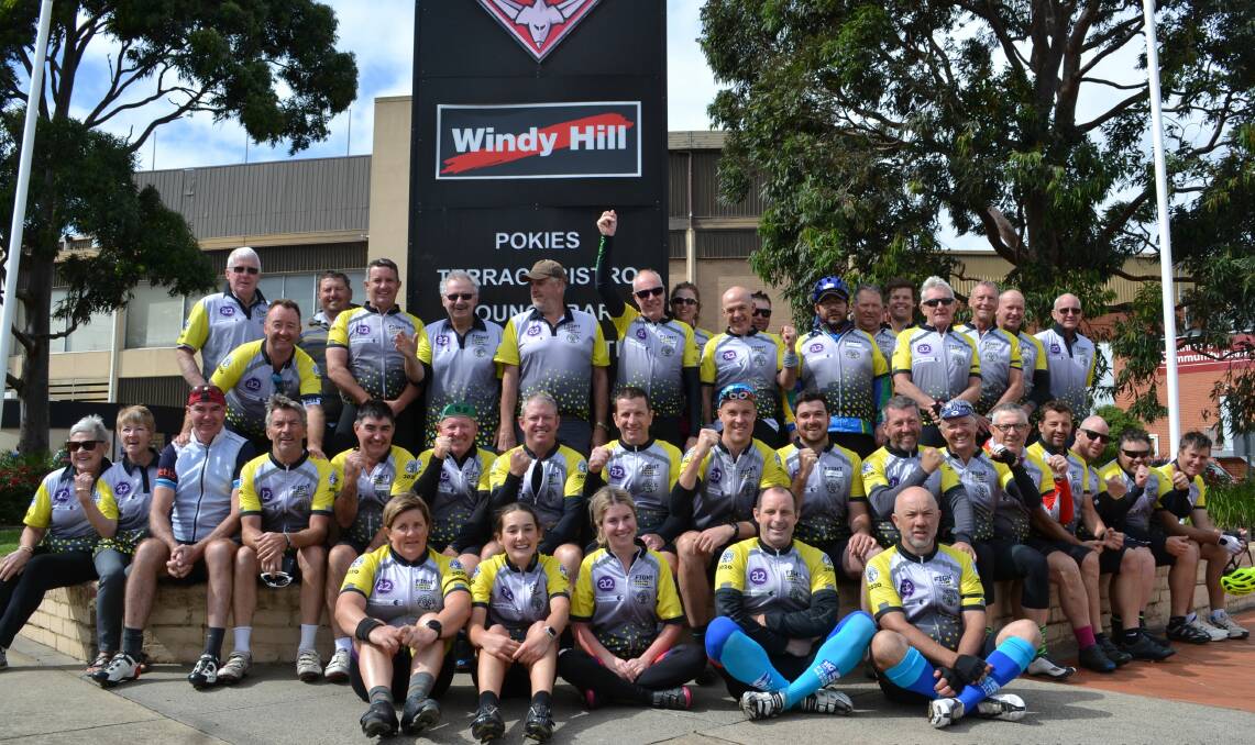 GREAT CAUSE: PC4MND finished their ride in 2020 at Windy Hill, the home of the Essendon Bombers. This year's event will see the group travel around the Riverina. PHOTO: Contributed