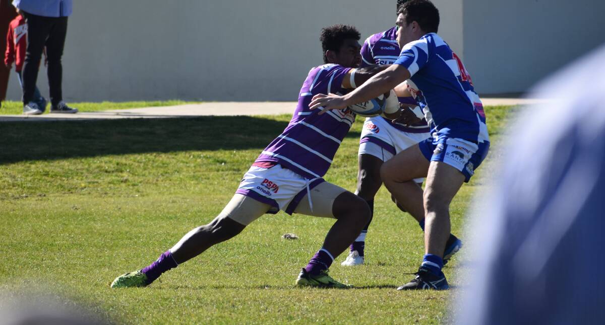 TRY TIME: Soropepeli Soqe scored the Phantoms first try in their win over Wagga City Saturday. PHOTO: Liam Warren