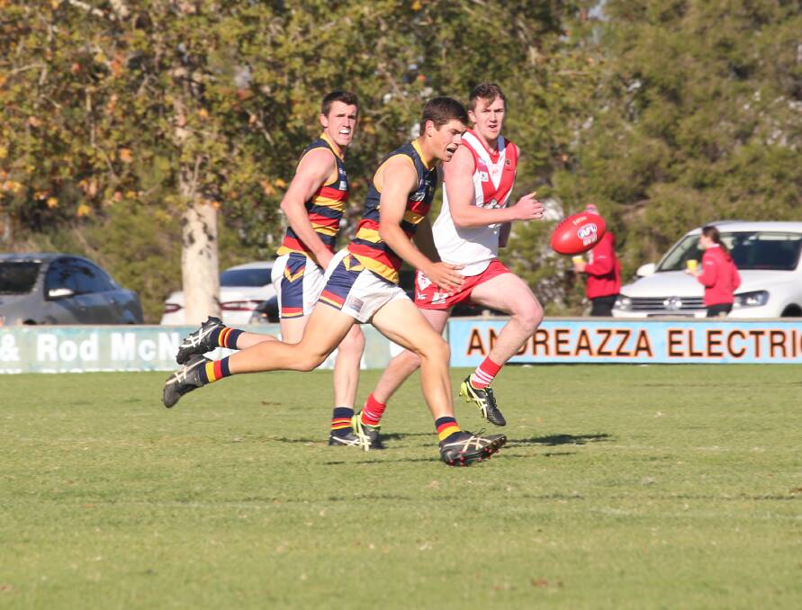 WAITING GAME: Leeton-Whitton's Kyle Pete playing against Griffith last year. The Crows were meant to start their season this weekend but that will now be pushed back to July 25. PHOTO: Liam Warren