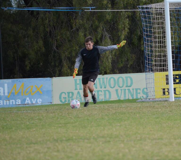 PRAISED: Leeton United coach Frank Alampi was pleased with the performance from Jake Shelton who stepped up to fill the shoes of regular keeper Jarrod Sillis. PHOTO: Monty Jacka