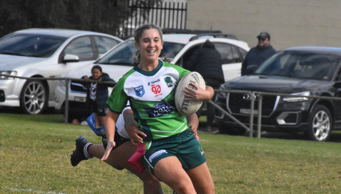 GOOD FORM: Leeton's Elli Gill continued her strong form with her 11th try of the season in their win over Yenda. PHOTO: Liam Warren