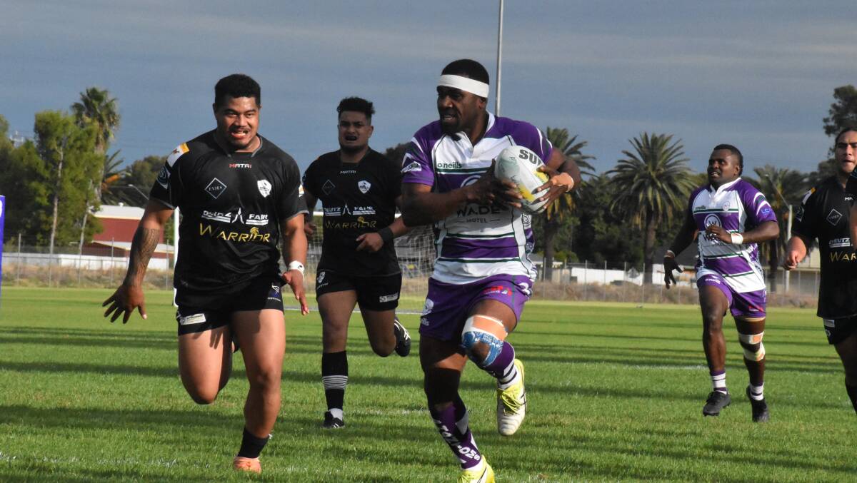SETTING OFF: Phantom's Petero Taitusi made a break down the wing before setting up Harry Daudravuni in their tough loss to their local rivals. PHOTO: Liam Warren