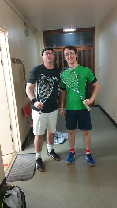 FRIENDLY RIVALRY: Sean Ryan (left) and Callum Ryan made it a father-son affair on court recently. PHOTO: Contributed