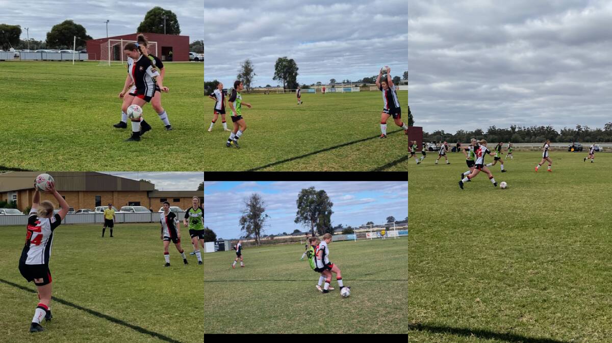 The Leeton United Leonard Cup side in action against South Wagga