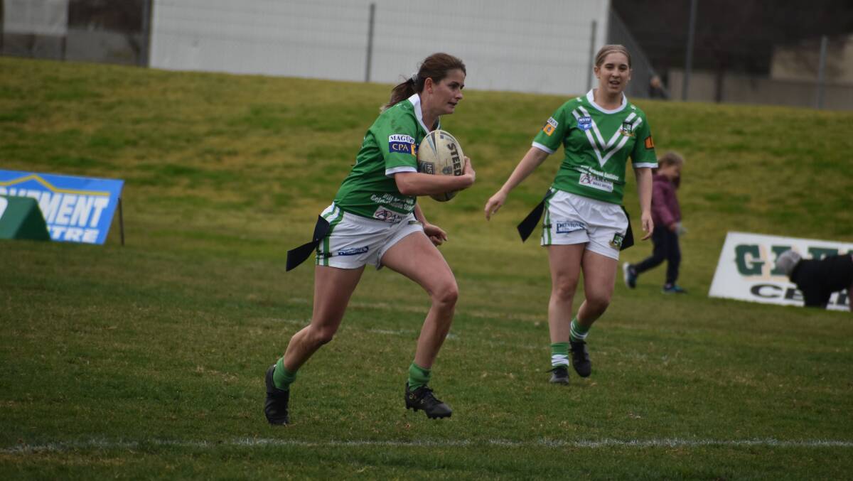 HAT-TRICK: Leeton's Anna McClure added another three tries to her season tally in the Greens win over Yenda. PHOTO: Liam Warren